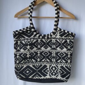Black and White Patterned Tote Bag